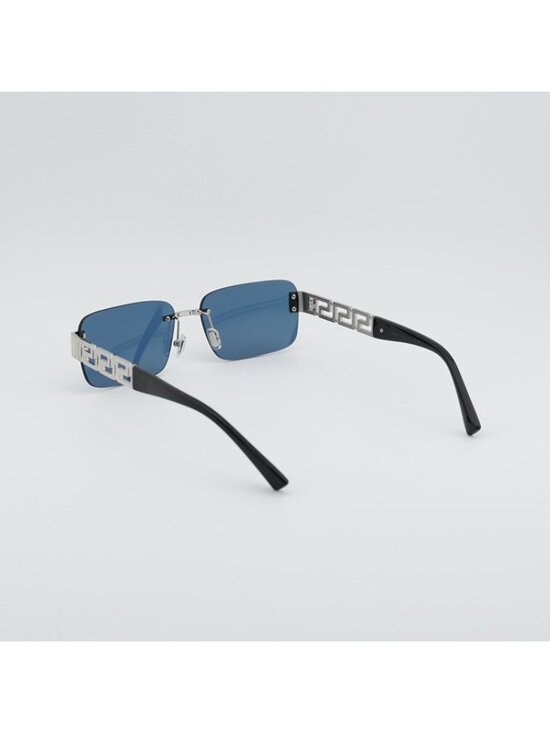 Versace VE2298 1001/80 Sunglasses Silver Rectangle Frame, Blue Lenses main image 4